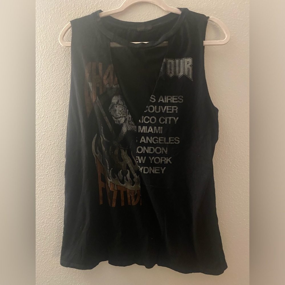 Torrid tank top. Punk style with mesh triangle over the chest.